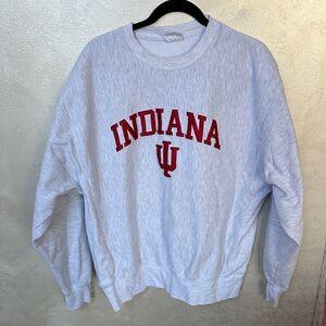 Champion Reverse Weave Indiana University Red and Gray Crewneck Sweater sz XL